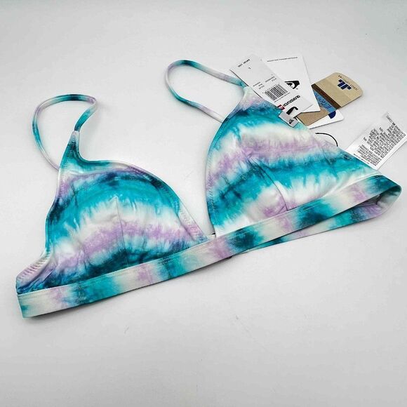 New Quicksilver Blue, Purple, & White Tie Dye Bikini Top - Size L - Picture 1 of 4